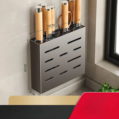 Kitchen knife holder, knife rack, non-perforation, wall-mounted storage box, kitchen organizer  kitchen items