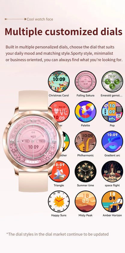 2025 New Smart Watch For Women Gift 1.32 Inch Full Touch Screen Sports Fitness Watches Bluetooth Calls Digital Smartwatch Ladies
