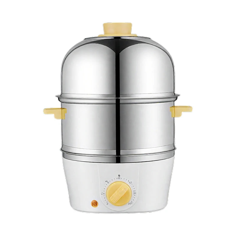 Multi-Function Stainless Steel Double-Layer Egg Cooker – Steamer, Poacher, and Breakfast Maker Egg Boiler Mini Kitchen Appliance