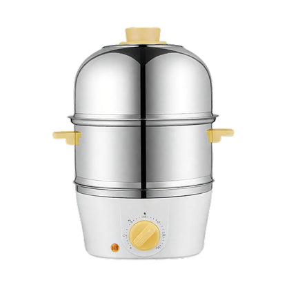 Multi-Function Stainless Steel Double-Layer Egg Cooker – Steamer, Poacher, and Breakfast Maker Egg Boiler Mini Kitchen Appliance