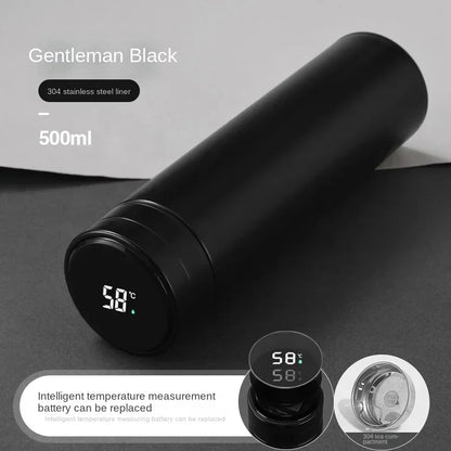2025 Smart Display 304 Stainless Steel Thermos Cup Vacuum Water Cup for Men and Women Students High Value Office Cup