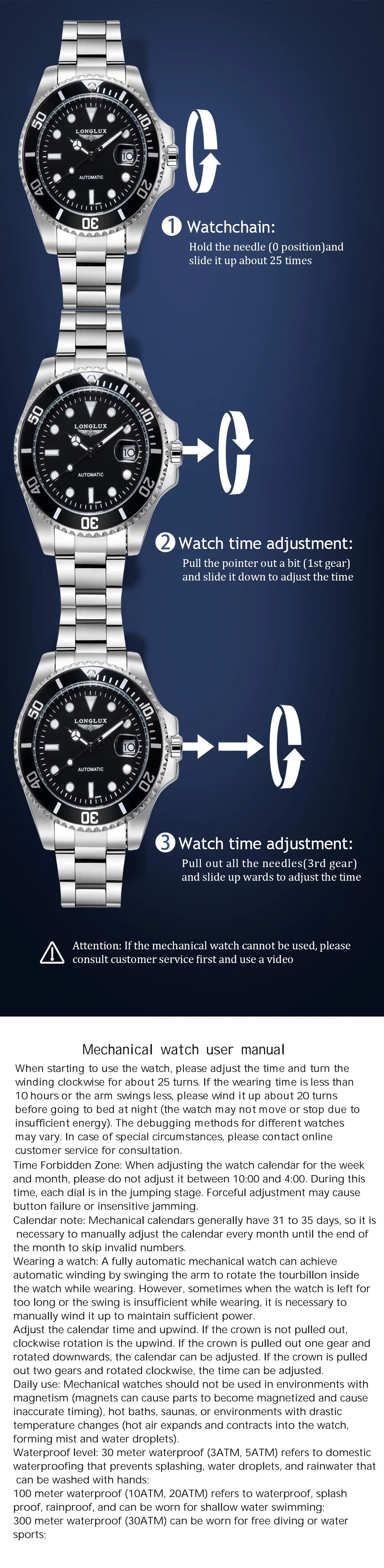 Men automatic watch business waterproof mechanical watches luxury stainless steel day date mens watch man gift