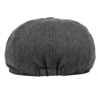 Unisex FASHION DENIM Letter Label Herringbone Newsboy Caps Men British Painters Hats Spring and Autumn Berets Hip Hop Berets
