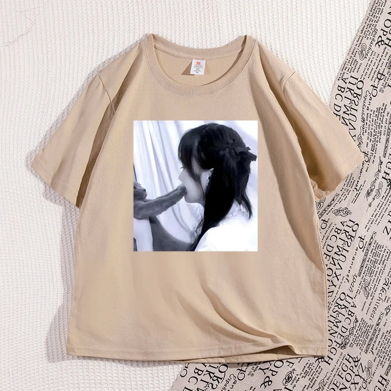 Funny Dirty Heart Cat T-shirt Men's Fashion Street Wear High Quality Tshirt Man Designer Clothes Unisex Cotton Short-sleeve