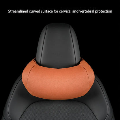 GDBCHZDM Seat Headrest Travel Rest Neck Pillow For Tesla Model 3/Y/X/S suede  Neck Pillow Memory Foam Pillows Car Accessories