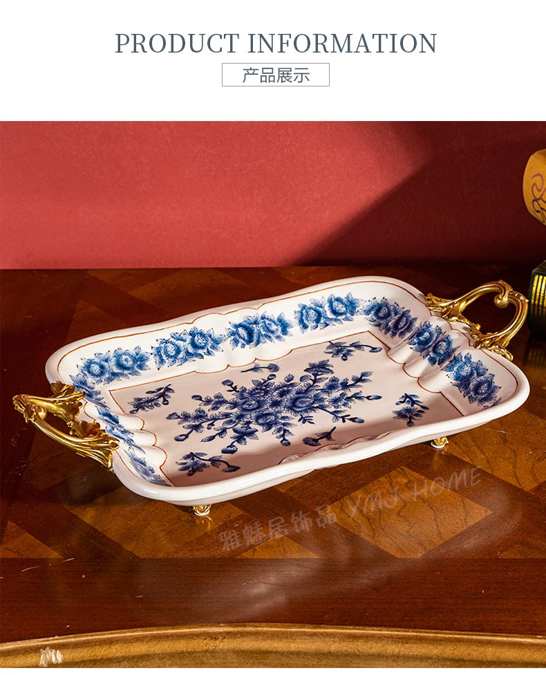 Kitchen Unique Plate Organizer Modern Design Aesthetic Plates Art Fashionable Bandeja Decorativa Centro De Mesa Home Accessories