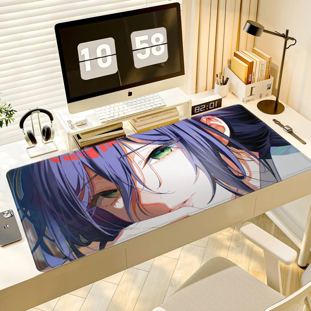 Chainsaw Man Anime Reze Arc Mouse Pad Large Desk Mat Keyboard Ergonomic Office Rubber PC Non-slip Anti-fray Home Custom 90x40cm