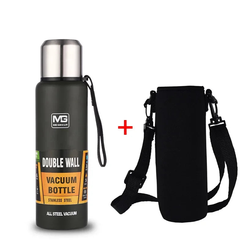 304 Stainless Steel Thermos Bottle Large Capacity Vacuum Flask Insulated Tumbler with Rope for Tea Drinks Cold and Hot  Water