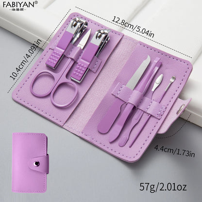 7Pcs Portable Nail Clipper Set Beauty Nail Trimmer Ear Peeling Knife Manicure Set Personal Care Pedicure Tools Eyebrow Scissors