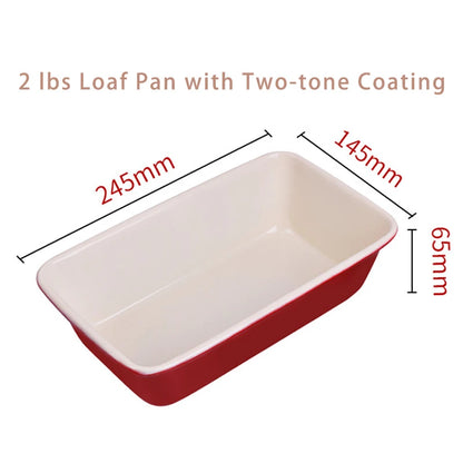 2 LBS Loaf Pan Two-tone Coating Bread Buns Cake Baking Mold Tin Shape Tool for Pastry Cooking Supplies