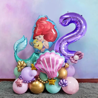 The Little Mermaid Birthday Party Decoration Princess Ariel Paper Napkin Plate Cup Tablecloth Balloons Kids Baby Shower Supplies