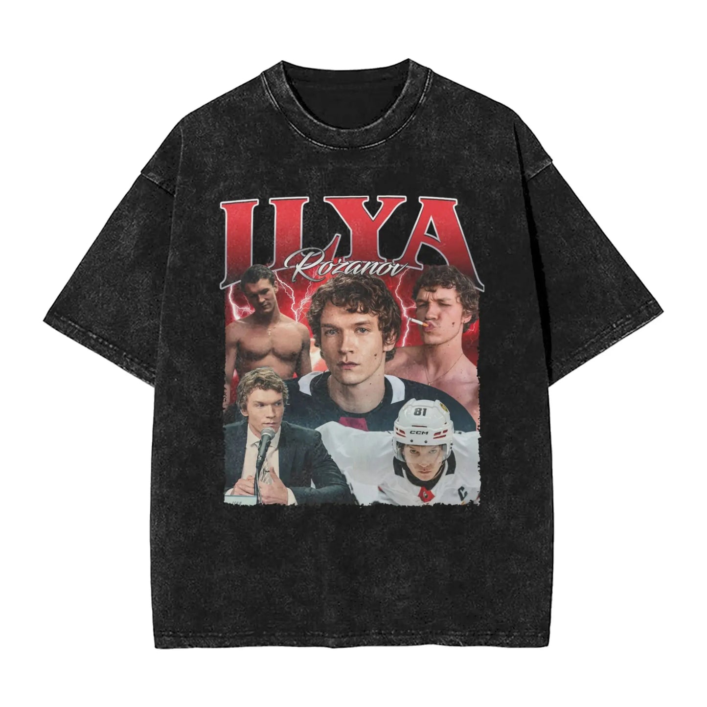 Heated Rivalry Ilya Rozanov T Shirts Hip Hop Washed Short Sleeve Harajuku T-Shirt for Men Women Tops Streetwear Printed Tees