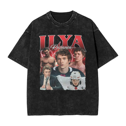 Heated Rivalry Ilya Rozanov T Shirts Hip Hop Washed Short Sleeve Harajuku T-Shirt for Men Women Tops Streetwear Printed Tees