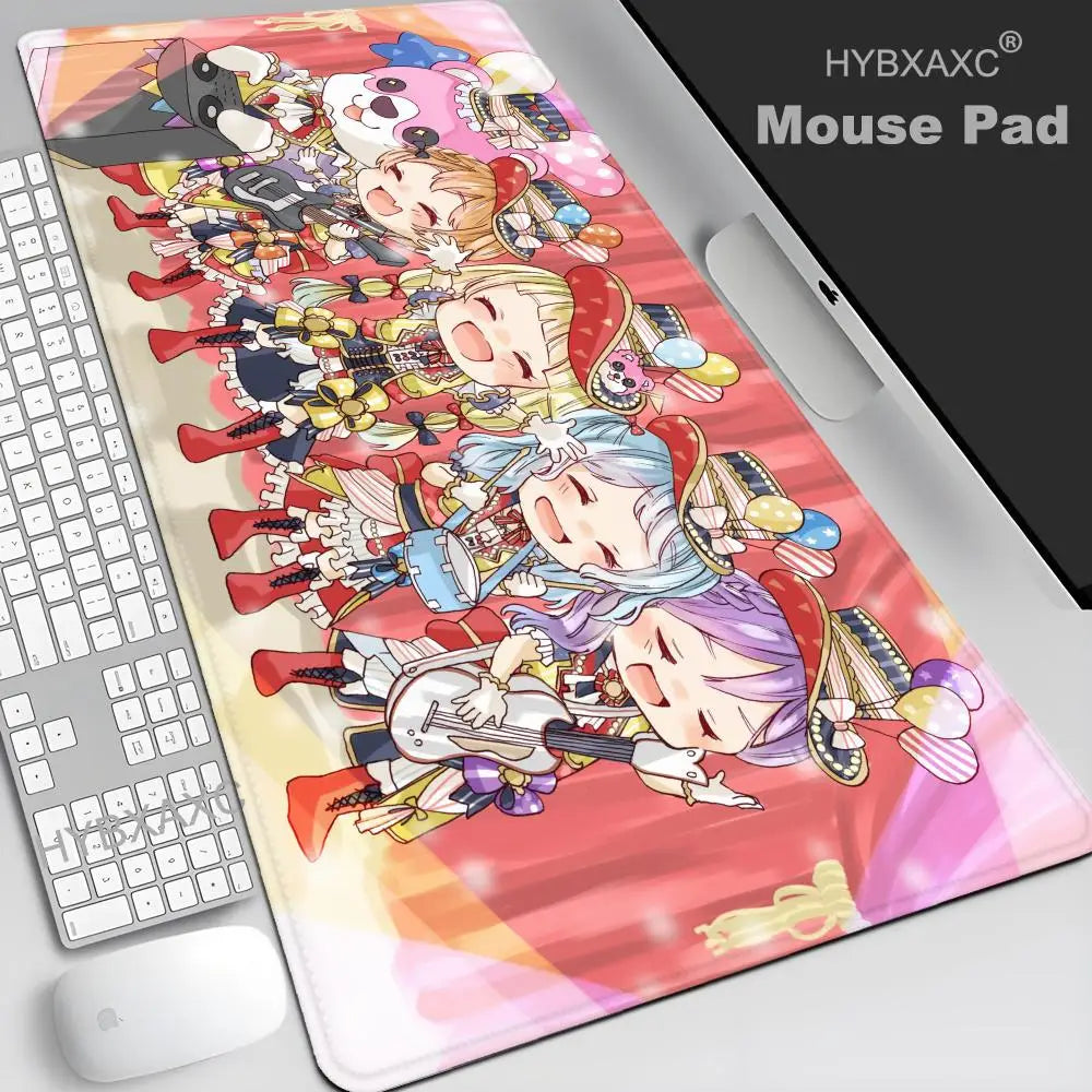 XXL Size Non-slip Wear-resistant for Desk Mat Anime Laptop Desk Office gamer table pad BanG Dream Mousepad Notebook Keyboard Pad