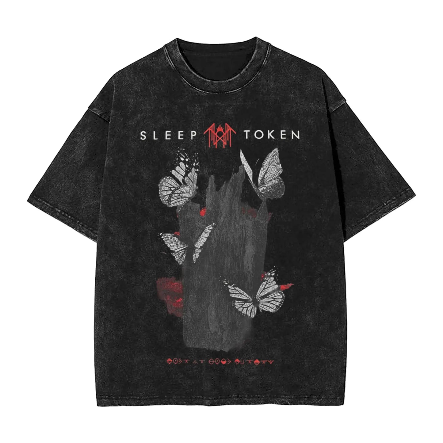 Sleep Rock Music Tokensd Even In Arcadia T Shirt Hip Washed Short Sleeve High Street T-Shirt Fashion for Men Women Streetwear
