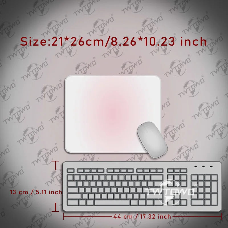 Mouse Pad White Pink Gamer printon demand New Mousepad XXL Mechanical Keyboard Pad Natural Rubber Office Non-Slip Soft Table Mat