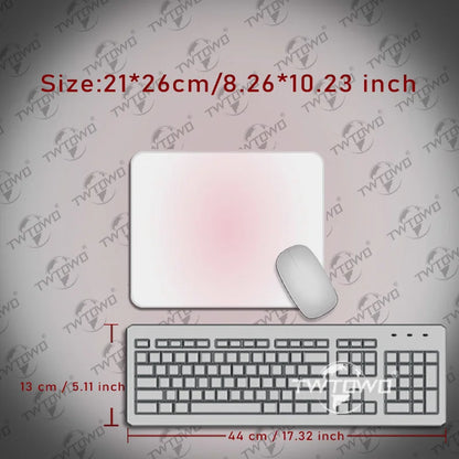 Mouse Pad White Pink Gamer printon demand New Mousepad XXL Mechanical Keyboard Pad Natural Rubber Office Non-Slip Soft Table Mat