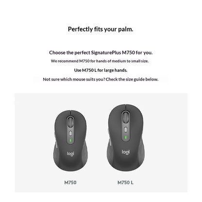 Logitech M750 Wireless Mouse Silent Click, Bluetooth/2.4GHz, Ergonomic, Multi-Device, Compatible with PC Laptop Office Home