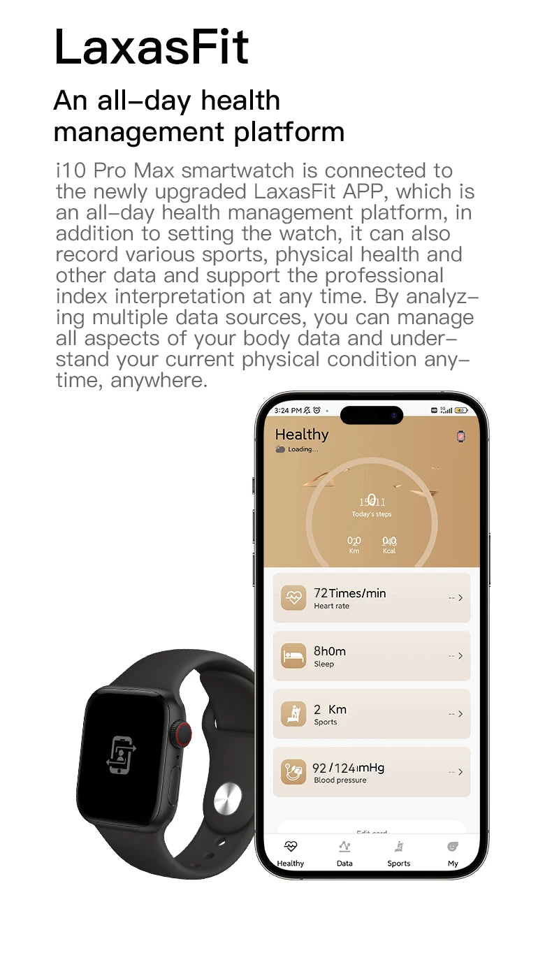 Smart Watch I10 Pro Max Smart Watch for Men Series 9 Phone Custom Watch Face Sport Waterproof Women Man Wearable