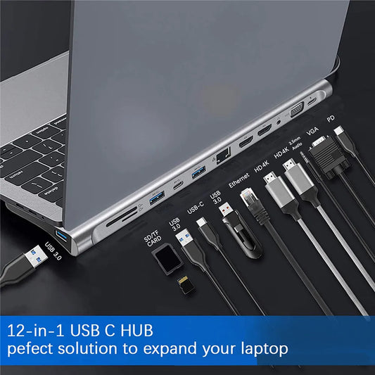 MZX USB Multi-hub Docking Station Type C Multi Hub Extension A HDMI-compatible Rj45 Pro Adapter Dock for Macbook Mac Mini Laptop