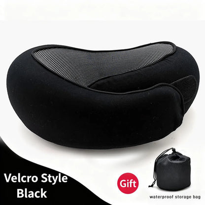 Memory foam U-shaped pillow, foldable neck pillow for travel, airplane trips, nap, cervical neck support pillow