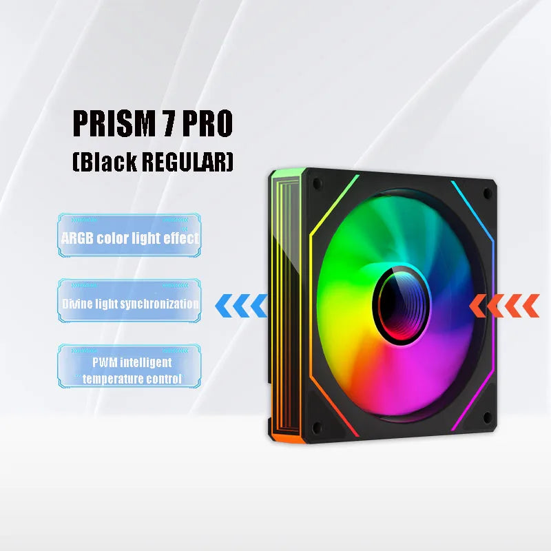 OEM PRISM 7 PRO Computer Chassis Fan 120mm 5V 3PIN ARGB 4 Pin PWM Quiet Cooling Fan 12V Large Air Volume 45.2CFM/600-1500RPM