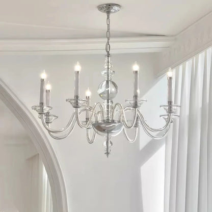 French Medieval Style Glass Crystal Candle Chandeliers Living Room Art Decor E14 Pendant Lights Lighting Bedroom Hanging Lamps