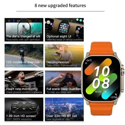 2025 New Smartwatch S100 Ultra 7 Watch Straps 2.2HD Amoled Circular Screen Monitoring Reloj inteligente with Protective Case