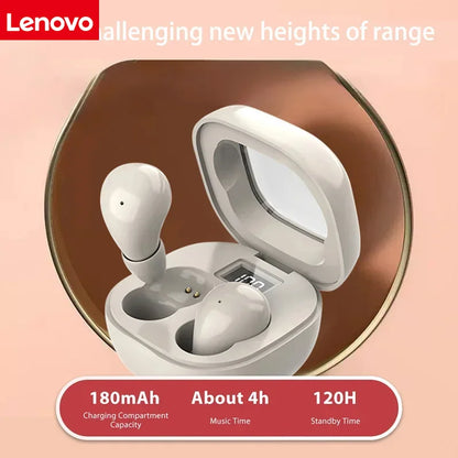 Lenovo Ultra Mini Bluetooth Earphones, Dual-Ear Sleep Gaming Earphones, Wireless in-Ear Noise Cancelling, HiFi Sound Quality
