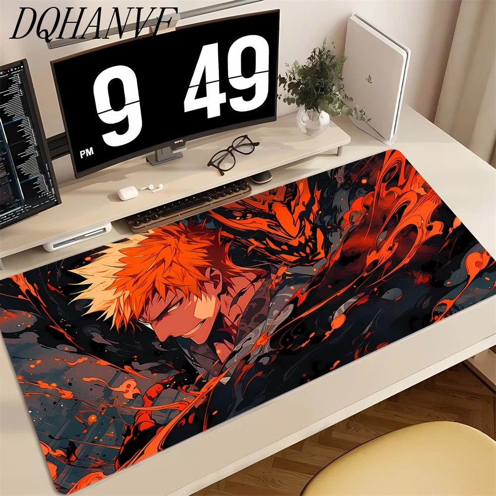 BLEACH Mouse Pad Desk Mat Large Natural Rubber Non-slip Anti-fray Anime  Mousepad With lock edge Keyboard Ergonomic Office Home