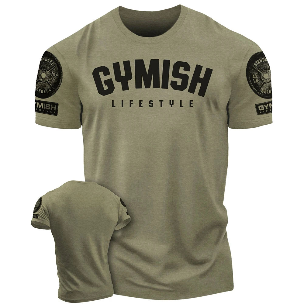 Men Gym Sportswear Muscle T-Shirt Top Fashion O-Neck Short Sleeve Outdoor Male Fitness Training Sports T-Shirts Casual Menswear