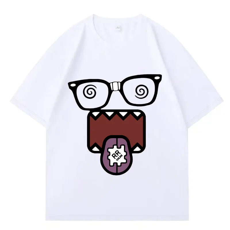 Domo Kun Funny Meme T Shirts Men's Women Clothes Classic Cotton Casual Tee Shirts Short Sleeve Oversized T-shirt Tops Streetwear