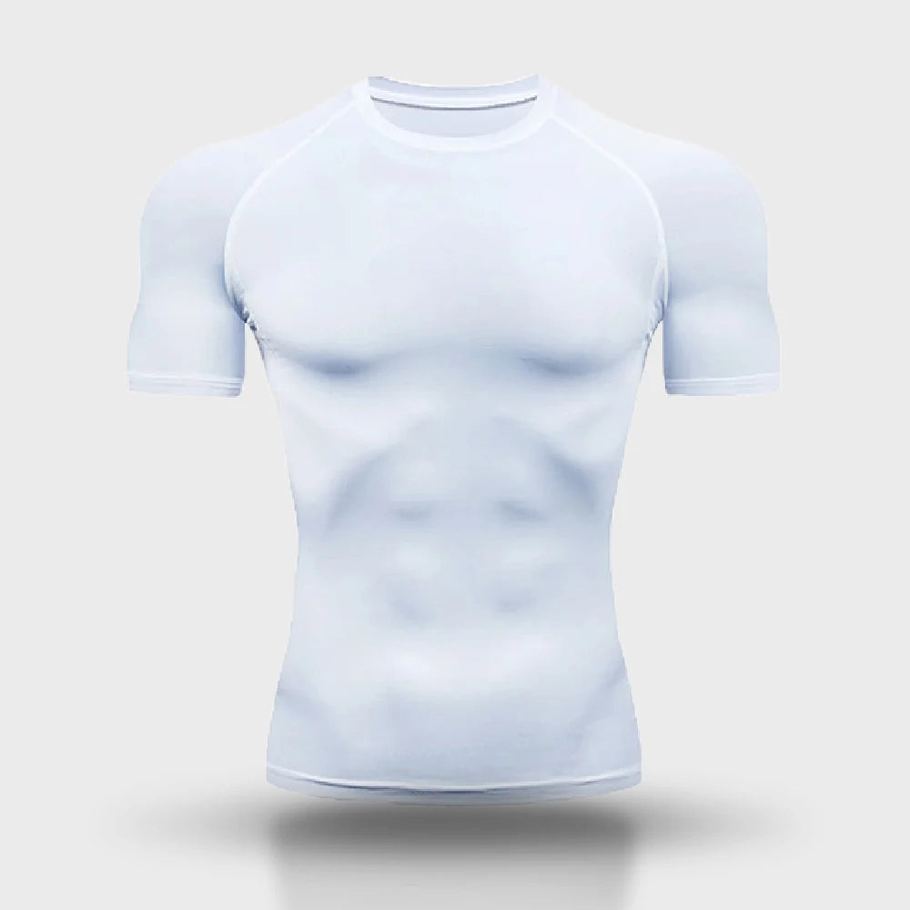 Summer Sports Quick-dry Compression Fitness Men T-shirt Outdoor Exercise Running Boxing Training Adult Short-sleeve Clothing Top