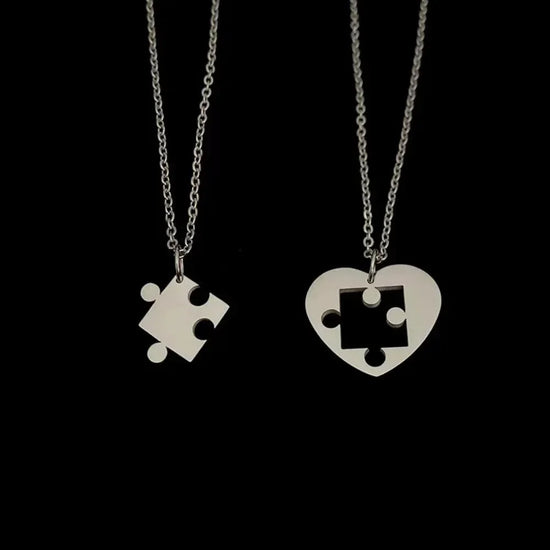 2pcs Couple Lock Key Heart Puzzle I Love You Pendant Couple Necklace Pendants Necklaces for Lovers Valentine's Day Jewelry Gifts