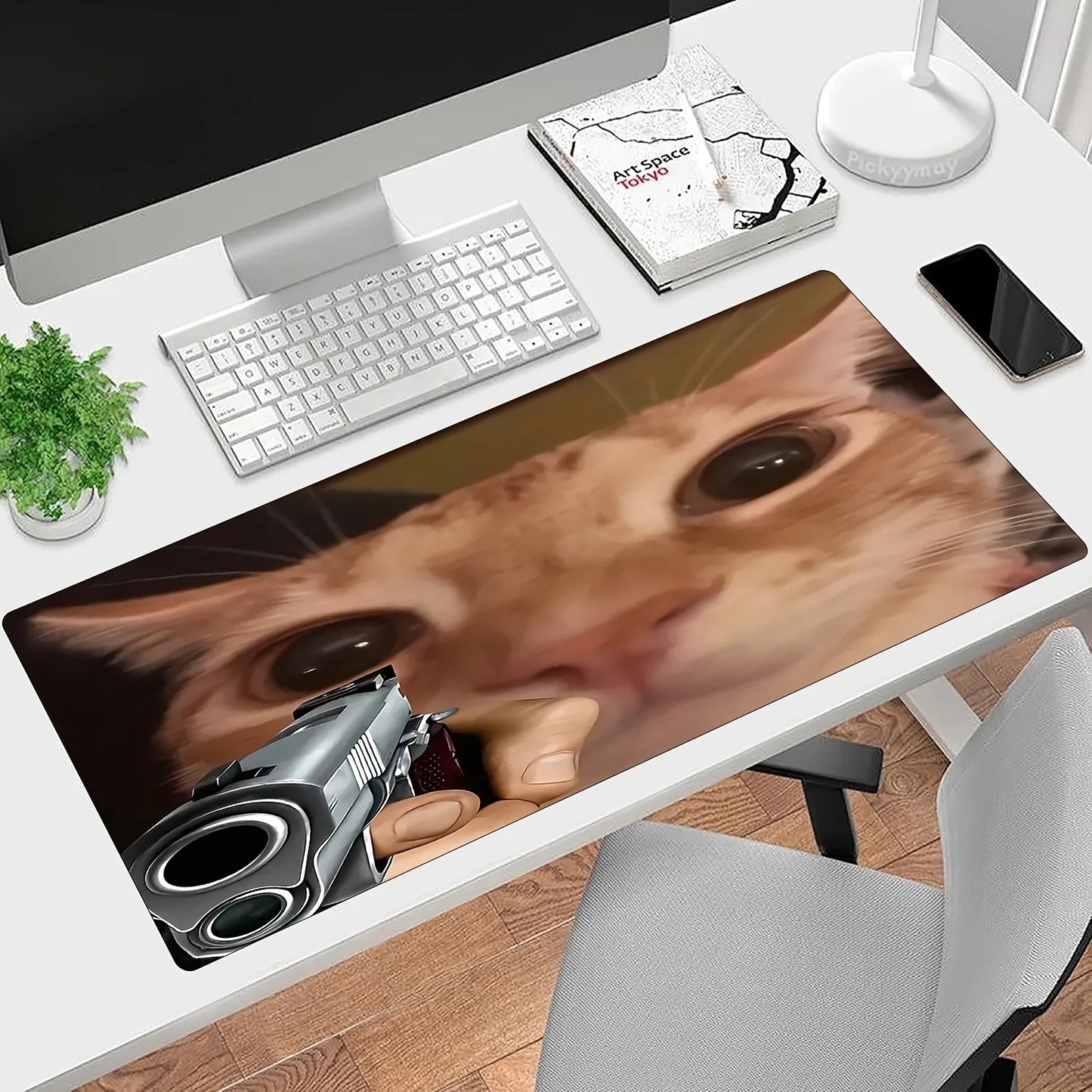 Creative Cat Meme Mouse Pad New Large Non-Slip Rubber Desk Mat with Stitched Edge Durable Washable Keyboard Pads for Office Home