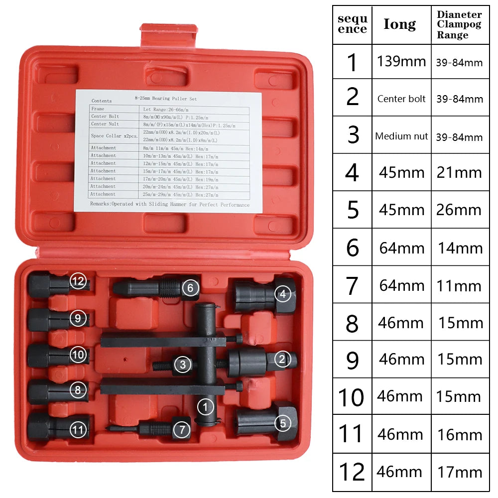 Aluminum Wheel Bearing Kit Motorcycle Bearing Disassembly Tools Seal Driver Installer Remover Automotive Tools 10 Pcs/Set