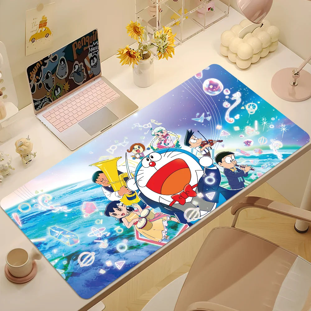 D-Doraemon Nobita Earth Mouse Pad Large Desk Mat Keyboard Ergonomic Office Rubber PC Non-slip Anti-fray Home Custom Best Price