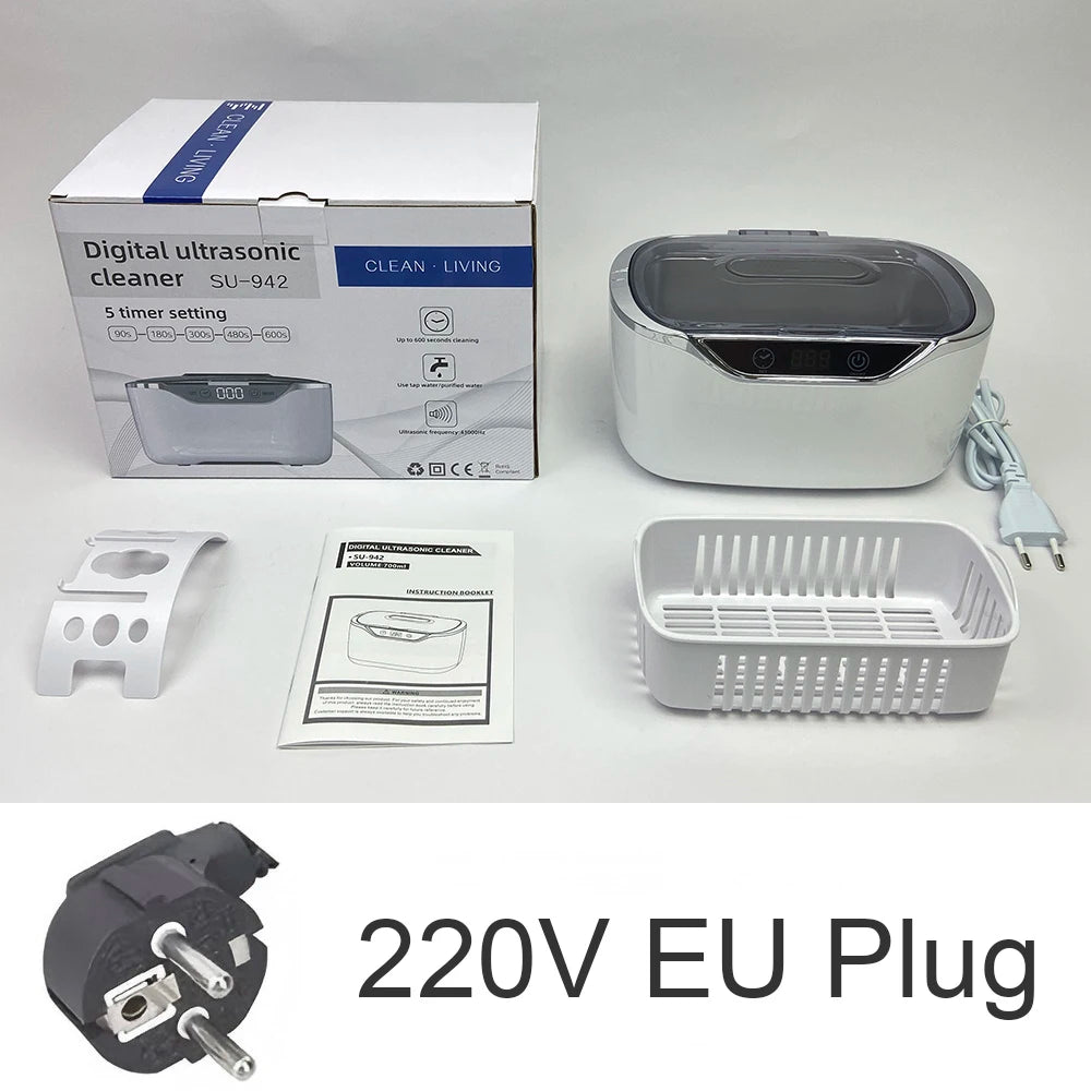 700ml Ultrasonic Cleaner Portable Washing Machine 50W Dishwasher Lave-Dishes Ultrasound Bath Sonic for 220V EU Plug