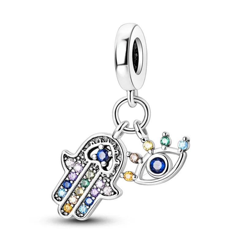 Hot Sale 925 Silver Color Evil Eye Charm Demon Eye Bead For Original  Bracelet&Bangle DIY Making Fashion Jewelry Gift