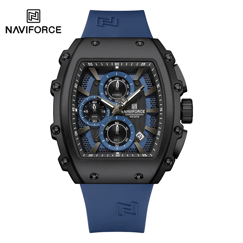 NAVIFORCE Fashionable 2025 Watches for Men Multifunctional 30M Waterproof Sports Quartz Silicone Strap Luxury Clock Reloj Hombre