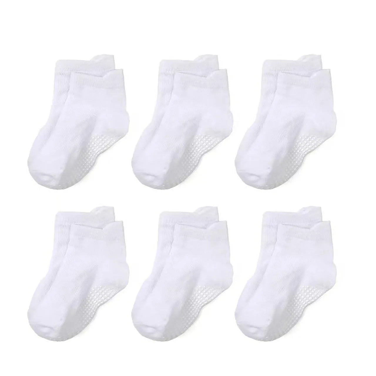 6 Pairs Spring Summer Baby Cotton Short Socks Solid Color Anti-Slip Floor Socks for Boy Girl Casual Kids Boat Socks 0-3 Years