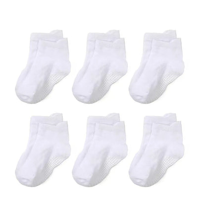 6 Pairs Spring Summer Baby Cotton Short Socks Solid Color Anti-Slip Floor Socks for Boy Girl Casual Kids Boat Socks 0-3 Years