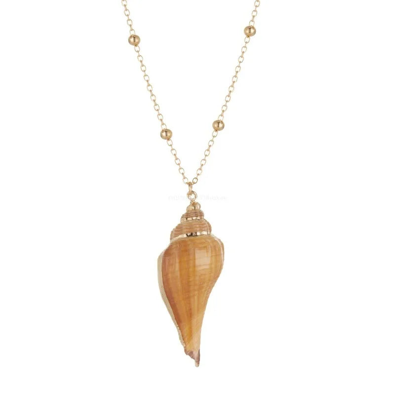 Bohemia Conch Shells Necklace Sea Beach Shell Pendant Necklace for Women Female Shell Cowrie Summer Party Gifts Jewelry choker