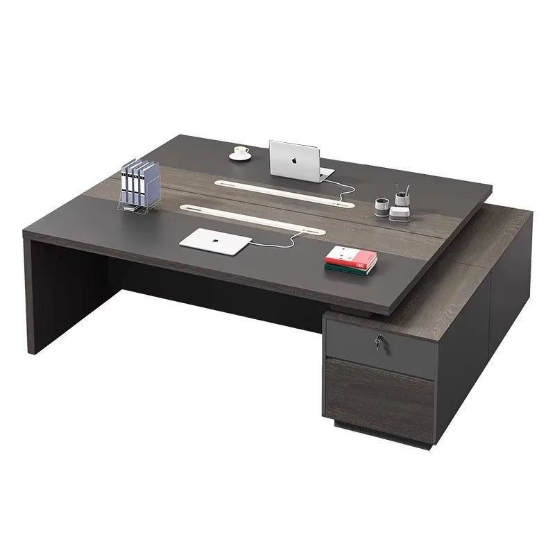 Modern Simple Double Desk For Boss And Staff For Home Office Two People Sitting Opposite-Furniture