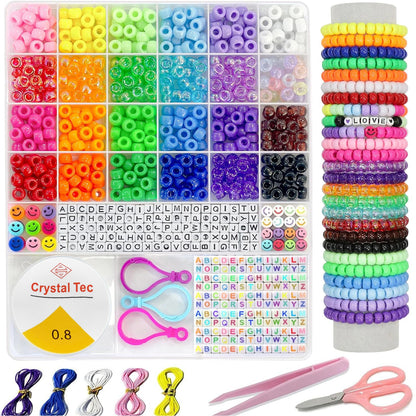 1100pcs Bracelet Making Kit Pony Beads  Polymer Clay Beads Beads Letter Beads For Jewelry Making DIY Arts Earring