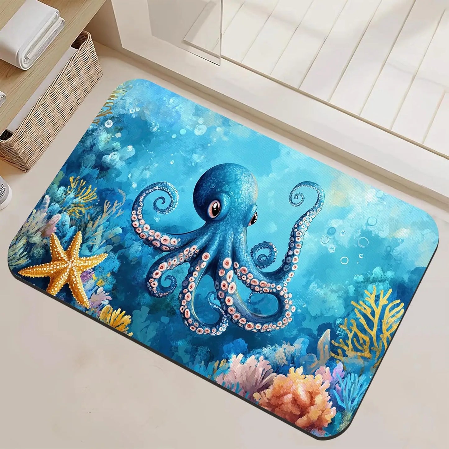 Black Cat Flower Bear Dwarf Door Mat Octopus Mermaid Maple Leaf Carpet Living Room Bedroom Bathroom Decorative Area Carpet