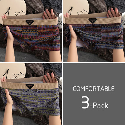 3-pack men's underwear men's boxers youth sports shorts breathable cotton fashionable boxers personality men's underpants boxers