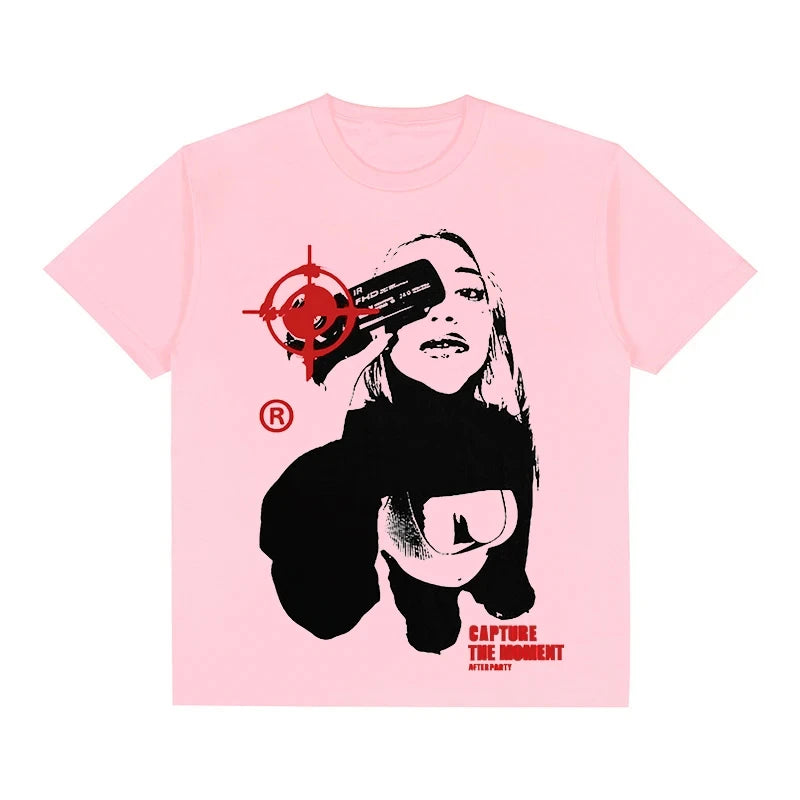 Streetwear Fashion Y2k Style 90s Cool Girls Punk Graphics Men Women Top Vintage Punk Tee Casual Short Sleeve T-shirt Summer Tees