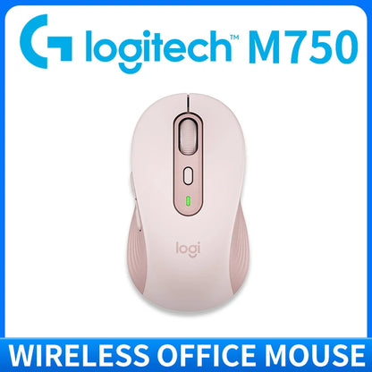 Logitech M750 Wireless Mouse Ergonomic Design Multi-Device Bluetooth & 2.4GHz Silent Click for Office Home PC Laptop