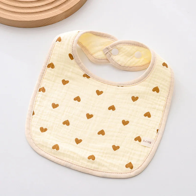 3 Pieces of A-class Pure Cotton Gauze Breathable Baby Pacifier Summer Soft Petal Baby Printed Saliva Drool Towel